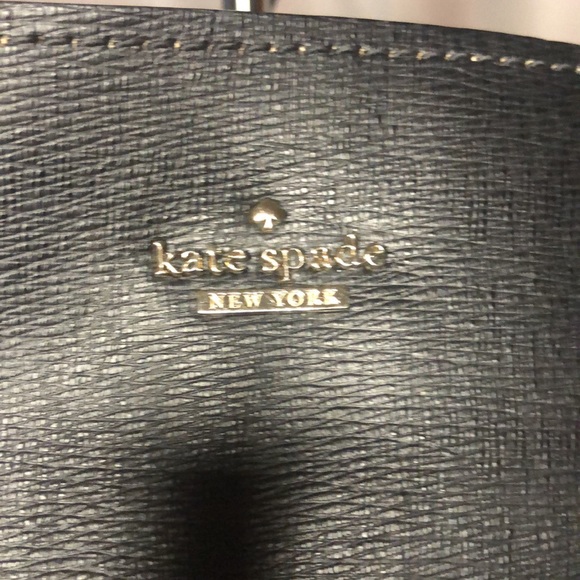 KATE SPADE MYA black 100% Cow Leather Reversible black/animal print tote bag. - Picture 3 of 16